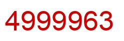 Number 4999963 red image