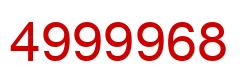 Number 4999968 red image