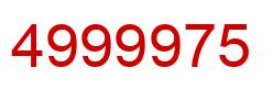Number 4999975 red image