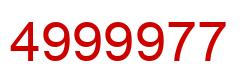 Number 4999977 red image