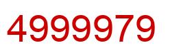 Number 4999979 red image