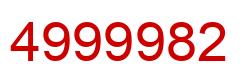Number 4999982 red image