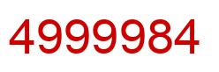 Number 4999984 red image