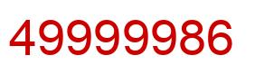 Number 49999986 red image