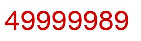 Number 49999989 red image