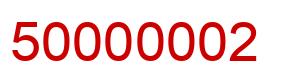 Number 50000002 red image