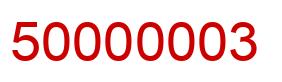 Number 50000003 red image