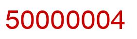 Number 50000004 red image