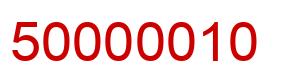 Number 50000010 red image
