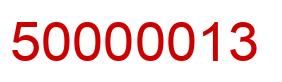 Number 50000013 red image