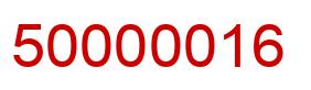 Number 50000016 red image