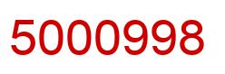 Number 5000998 red image