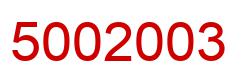 Número 5002003 imagen rojo