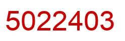 Number 5022403 red image