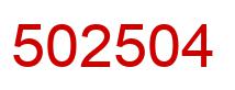 Number 502504 red image
