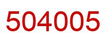 Number 504005 red image
