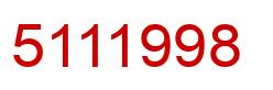 Number 5111998 red image