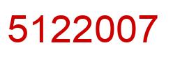 Number 5122007 red image