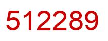 Number 512289 red image