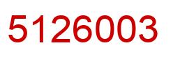 Number 5126003 red image