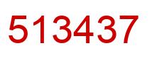 Number 513437 red image