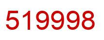 Number 519998 red image