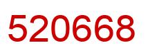 Number 520668 red image