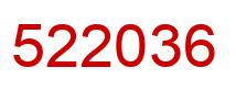 Number 522036 red image