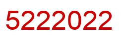 Number 5222022 red image