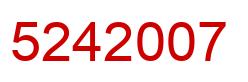 Number 5242007 red image