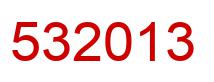 Number 532013 red image