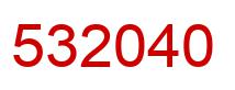 Number 532040 red image