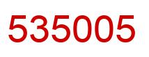 Number 535005 red image
