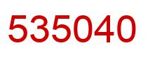 Number 535040 red image