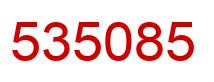 Number 535085 red image