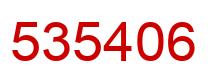 Number 535406 red image