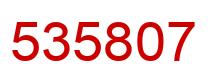 Number 535807 red image