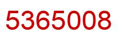 Number 5365008 red image