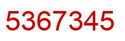 Number 5367345 red image