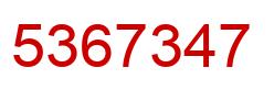 Number 5367347 red image