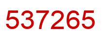 Number 537265 red image