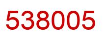 Number 538005 red image