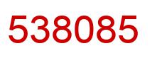 Number 538085 red image