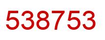 Number 538753 red image