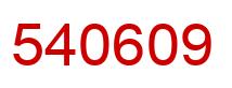 Number 540609 red image
