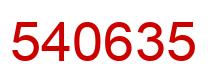 Number 540635 red image