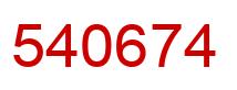 Number 540674 red image