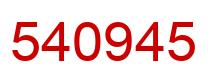 Number 540945 red image