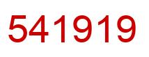Number 541919 red image
