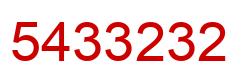 Number 5433232 red image